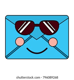 mail envelope kawaii character cartoon