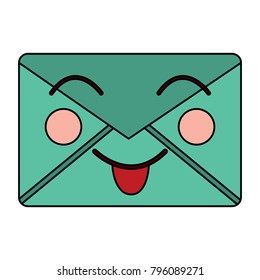 mail envelope kawaii character cartoon