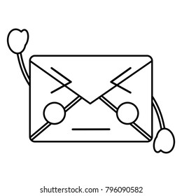 mail envelope kawaii character cartoon