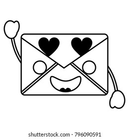 mail envelope kawaii character cartoon