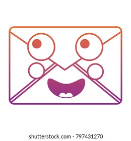 mail envelope kawaii character cartoon