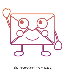 mail envelope kawaii character cartoon
