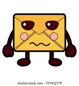 mail envelope kawaii character cartoon