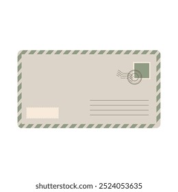 Mail Envelope Letter. Post card Craft paper letter and mail envelope. Postage card cute envelope vector illustration.