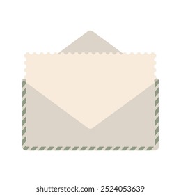 Mail Envelope Letter. Post card Craft paper letter and mail envelope. Postage card cute envelope vector illustration.