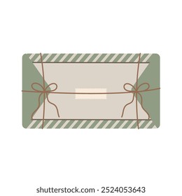 Mail Envelope Letter. Post card Craft paper letter and mail envelope. Postage card cute envelope vector illustration.