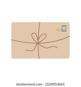 Mail Envelope Letter. Post card Craft paper letter and mail envelope. Postage card cute envelope vector illustration.