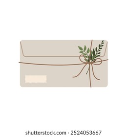 Mail Envelope Letter. Post card Craft paper letter and mail envelope. Postage card cute envelope vector illustration.