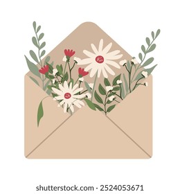 Mail Envelope Letter. Post card Craft paper letter and mail envelope. Postage card cute envelope vector illustration.