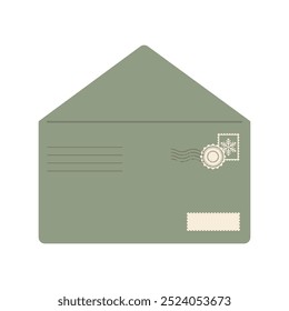 Mail Envelope Letter. Post card Craft paper letter and mail envelope. Postage card cute envelope vector illustration.