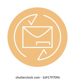 mail envelope letter service cargo shipping related delivery vector illustration block style icon