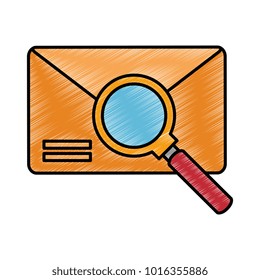 mail envelope with magnifying glass