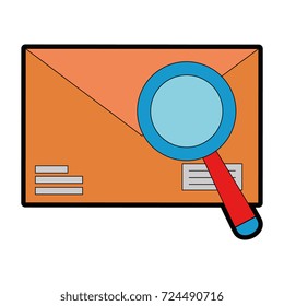 mail envelope with magnifying glass