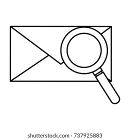 mail envelope with magnifying glass
