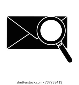 mail envelope with magnifying glass