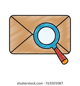 mail envelope with magnifying glass