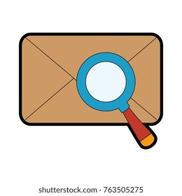 mail envelope with magnifying glass
