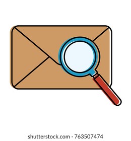 mail envelope with magnifying glass