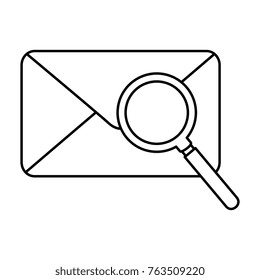 mail envelope with magnifying glass