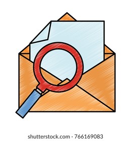 mail envelope with magnifying glass