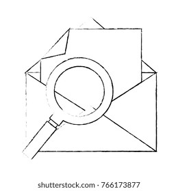 mail envelope with magnifying glass