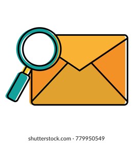 mail envelope with magnifying glass