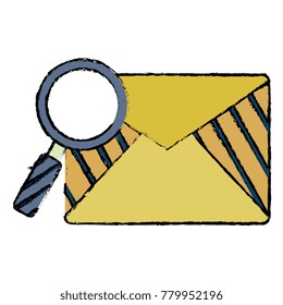 mail envelope with magnifying glass