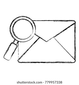 mail envelope with magnifying glass