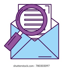 mail envelope with magnifying glass