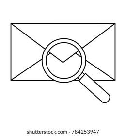 mail envelope with magnifying glass