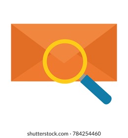 mail envelope with magnifying glass