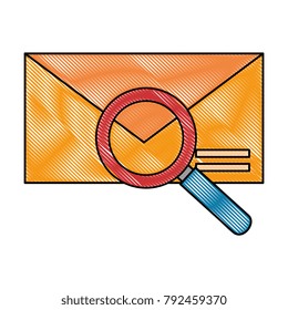 mail envelope with magnifying glass