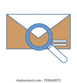 mail envelope with magnifying glass