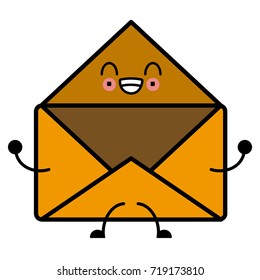 Mail envelope message cute kawaii cartoon