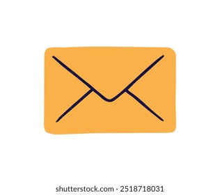 Mail, Umschlag, Nachrichtensymbol, Umschlag mit Papierbuchstaben, Nachricht, E-Mail-Symbol, Post, Geschäftsdokument, Informationssymbol, flache Vektorgrafik einzeln auf weißem Hintergrund.
