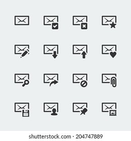 Mail envelope mini vector icons set