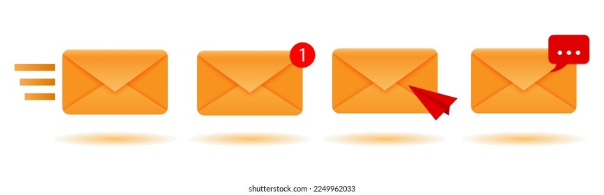 Mail envelope with new message marker. email notification