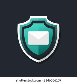 Sobre de correo en escudo. Protección de correo electrónico. Ilustración del vector