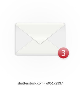 Mail envelope on a white background. Vector illustration