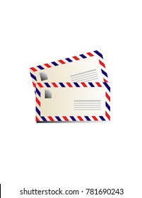 Mail envelope on white background