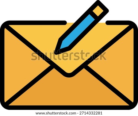 Mail Envelope with Pencil Icon for Message Creation