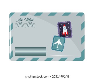 mail envelope postal sticker icon isolated