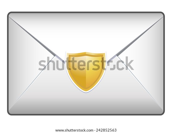 Mail Envelope Shield Icon Vector Stock Vector (Royalty Free) 242852563 ...
