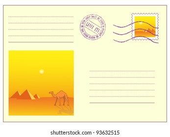 Mail envelope with stamps on white