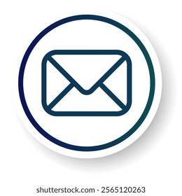mail envelope symbol and icon line art
