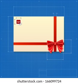 Mail envelope symbol like blueprint drawing. Vector picture about internet, communication services, information technology, email, telecommunication