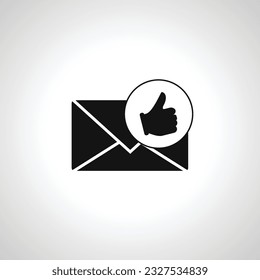 mail envelope with up thumb icon. favorite mail icon. like mail icon,