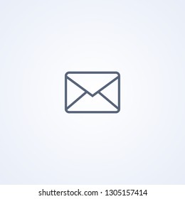 Mail envelope, vector best gray line icon on white background, EPS 10