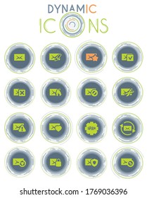 Mail and envelope vector icons on white background with dynamic lines for animation for web and user interface design