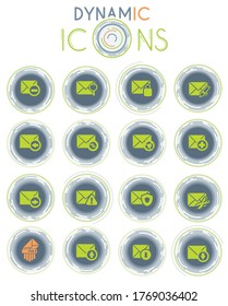 Mail and envelope vector icons on white background with dynamic lines for animation for web and user interface design